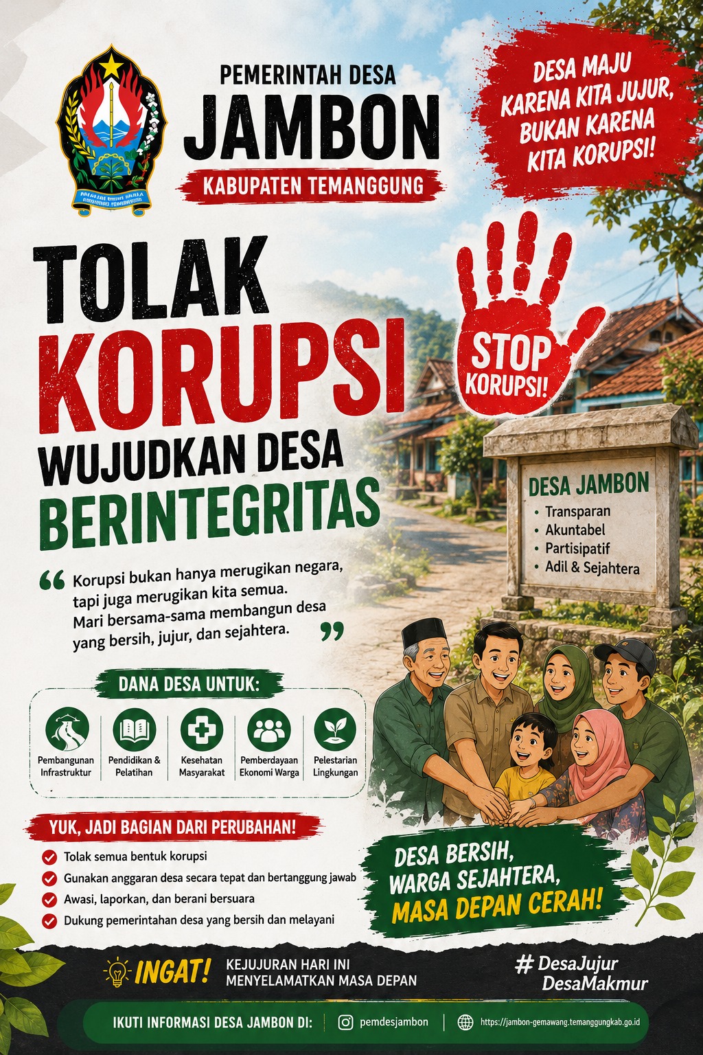 DESA BERKOMITMEN MEWUJUDKAN TATA KELOLA PEMERINTAHAN YANG BERSIH MELALUI PROGRAM DESA ANTI KORUPSI